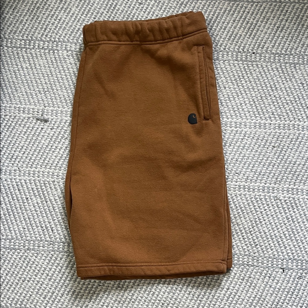 Men’s Carhartt Brown Fleece Work Shorts with Side Pocket